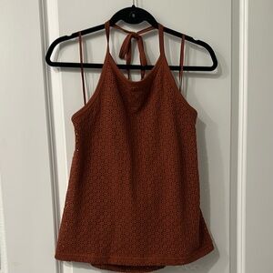 NWT Gap Crochet Halter Top in Copper Beech